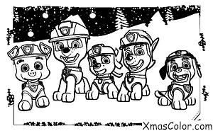 Noël / Pat' Patrouille Noël: Les chiots de PAW Patrol glissant