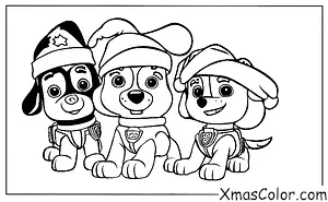 Noël / Pat' Patrouille Noël: Rocky étant emballé comme un cadeau