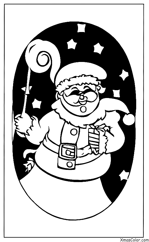 Noël / Pays des Merveilles d'Hiver: Père Noël descendant le chapeau de cheminée