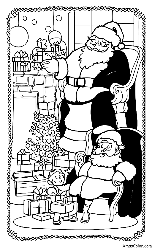 Noël / Pays des Merveilles d'Hiver: Rencontre de Papa Noël avec un enfant