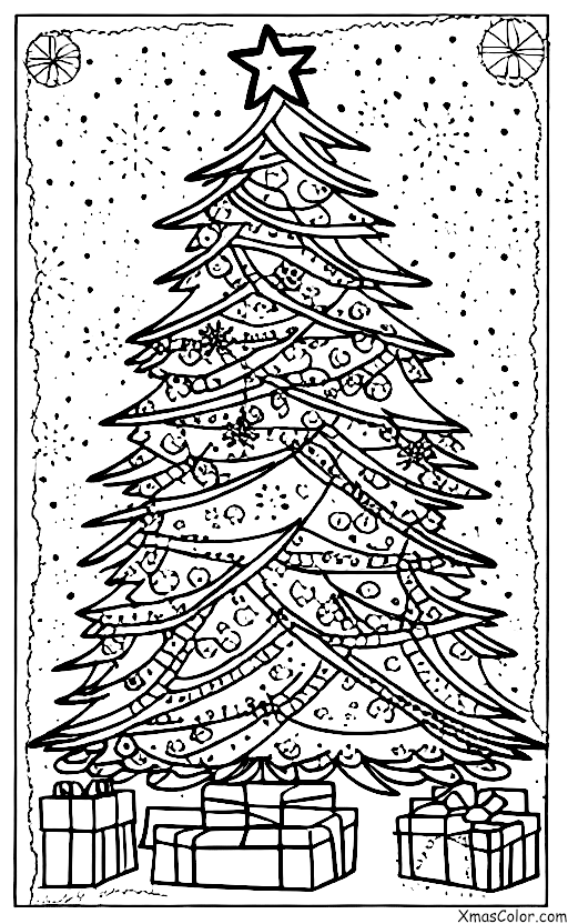 Noël / Pays des Merveilles d'Hiver: Sapin de Noël la nuit