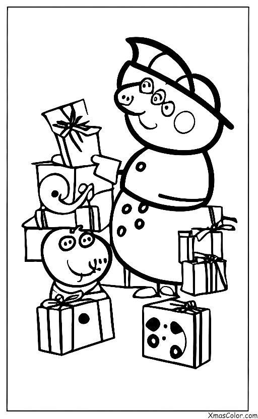Noël / Peppa Pig Noël: Peppa Pig ouvrant les cadeaux le matin de Noël