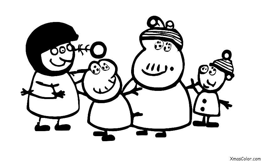 Noël / Peppa Pig Noël: Peppa Pig se bat avec sa famille dans la neige
