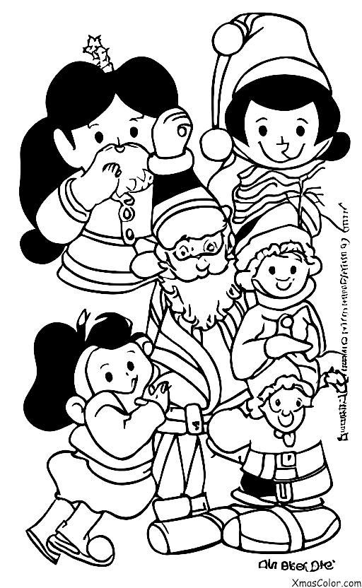 Noël / Père Noël: Papa Noël et ses lutins fabriquent des jouets