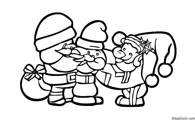 Noël / Père Noël: Père Noël livre des cadeaux