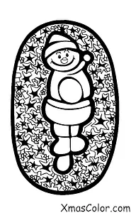 Noël / Père Noël: Père Noël qui fait un ange de neige