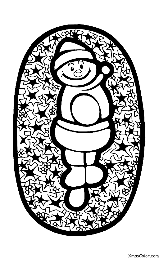 Noël / Père Noël: Père Noël qui fait un ange de neige