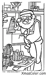 Noël / Pièces de Noël: Père Noël vérifie sa liste