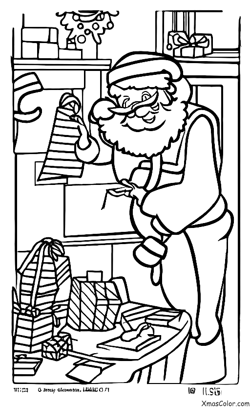 Noël / Pièces de Noël: Père Noël vérifie sa liste