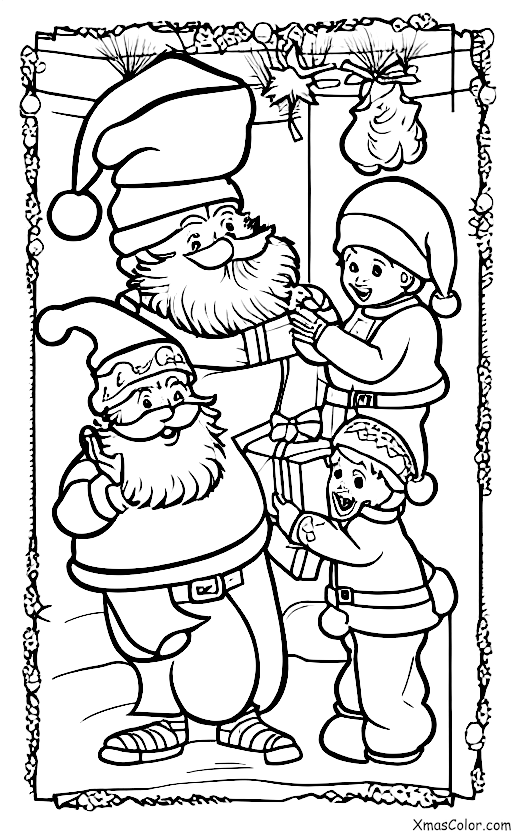 Noël / Pôle Nord: Père Noël et ses lutins se préparent pour Noël