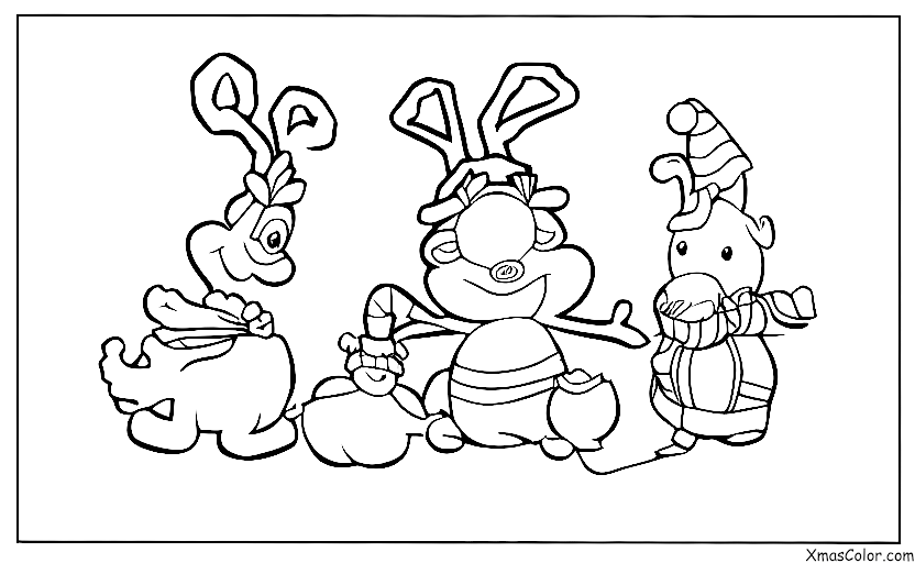 Noël / Pôle Nord: Rudolph et les autres rennes