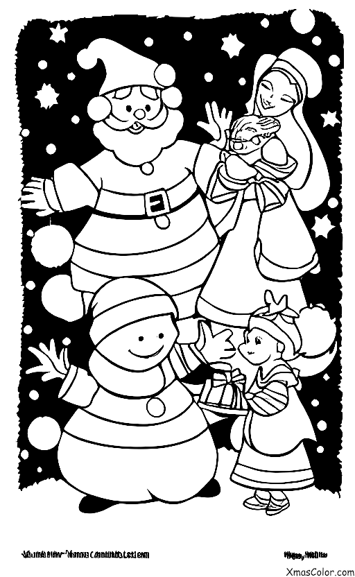 Noël / Renne: Renard et Père Noël à la fête de Noël