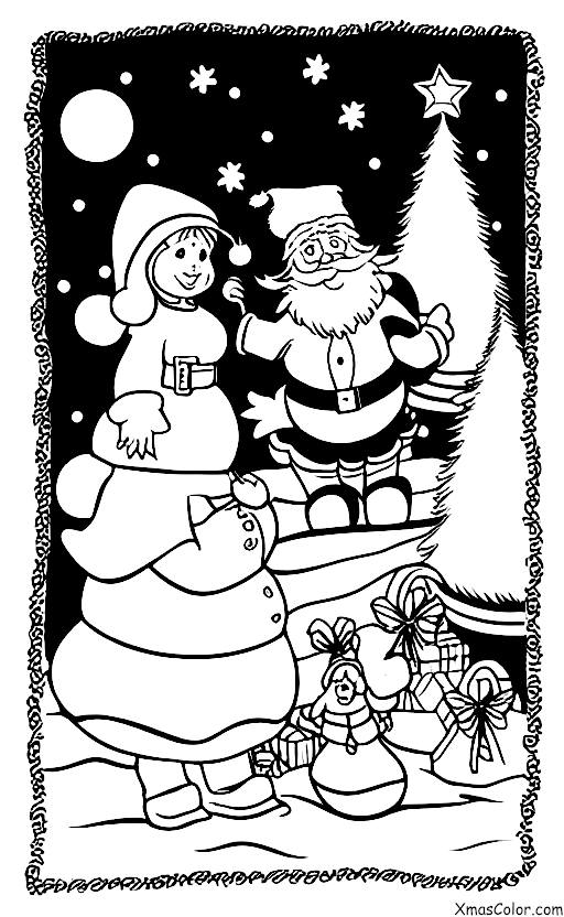 Noël / Renne: Renard et Père Noël au Pôle Nord