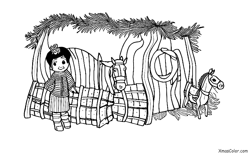 Noël / Renne: Renarde seule dans l'étable