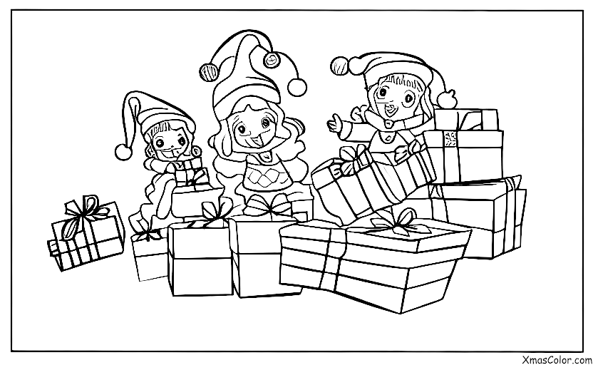 Noël / Renne: Renne et Santa livrent des cadeaux