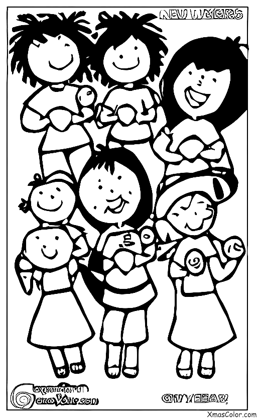Noël / Réveillon du Nouvel An: Les enfants sont excités pour la nouvelle année