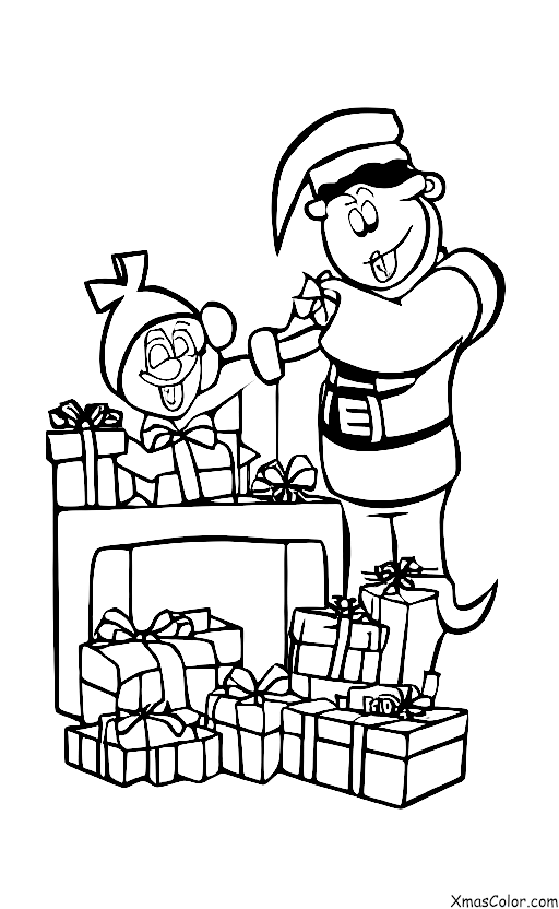 Noël / Rudolph le renne au nez rouge: Rudolph et Santa emballent des cadeaux