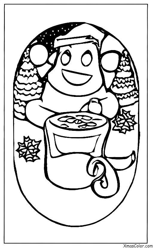 Noël / Rudolph le renne au nez rouge: Rudolph qui a une chocolat chaud