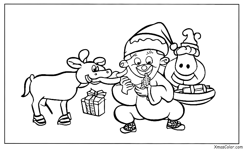 Noël / Rudolph: Rudolph mange une carotte