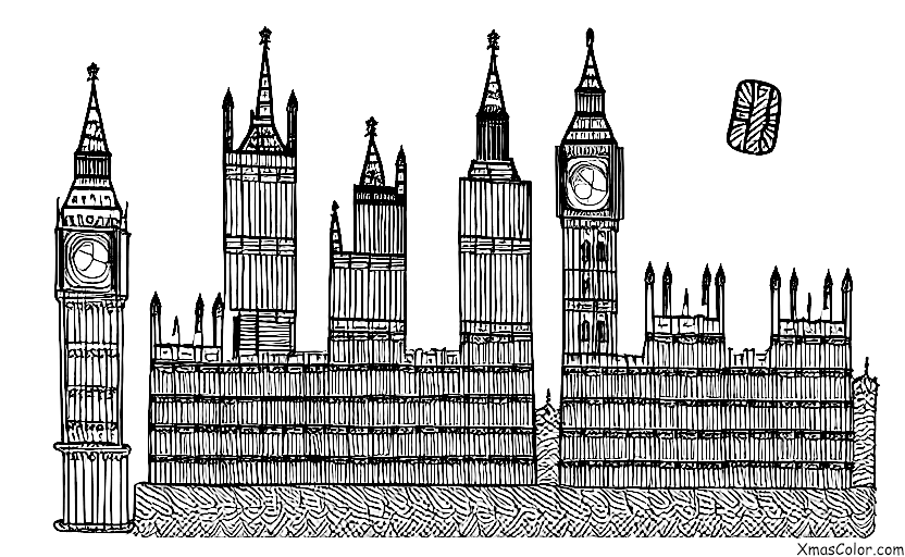 Noël / Sapins de Noël du monde entier: Big Ben à Londres