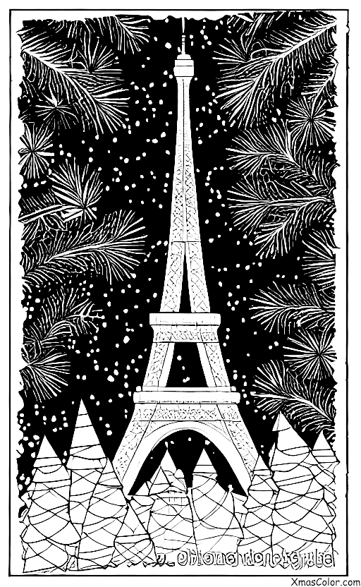 Noël / Sapins de Noël du monde entier: La Tour Eiffel à Paris