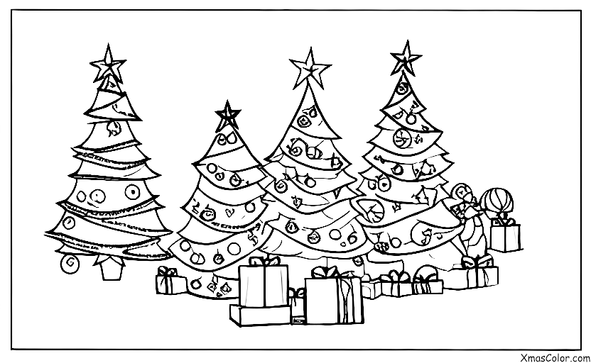 Noël / Sapins de Noël: Un grand sapin de Noël au milieu du salon