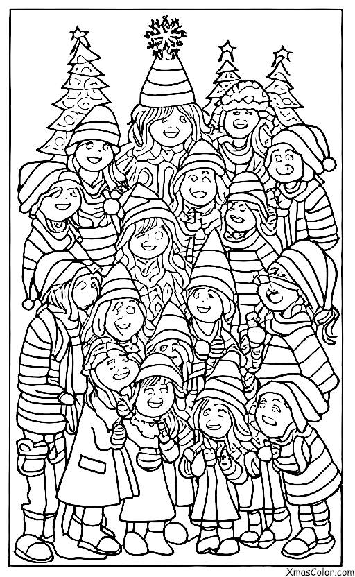 Noël / Sapins de Noël: Un groupe de chanteurs de Noël
