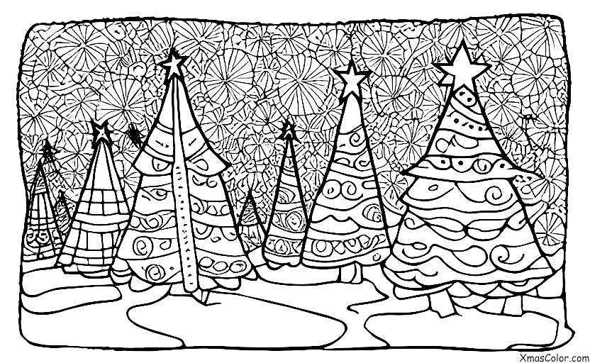 Noël / Sapins de Noël: Un sapin de Noël au milieu d'une forêt enneigée