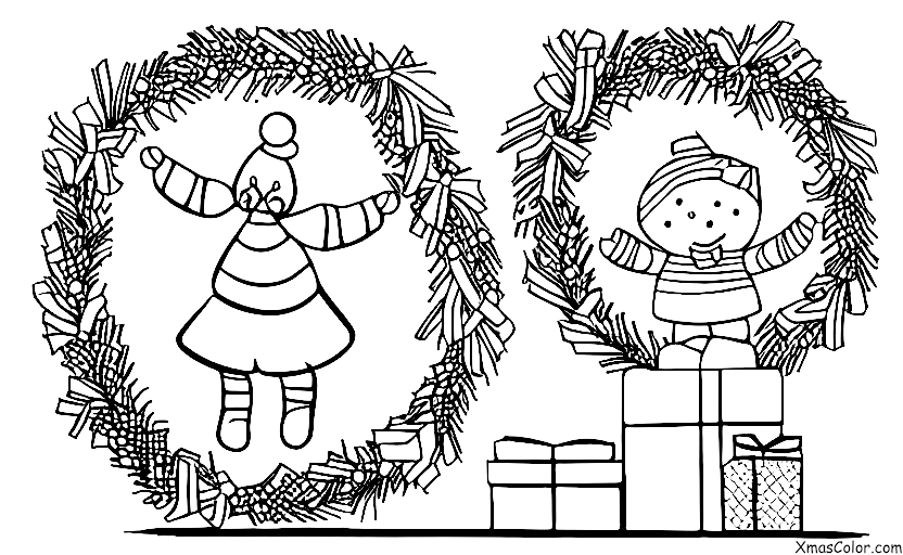 Noël / Sapins de Noël: Une couronne de Noël