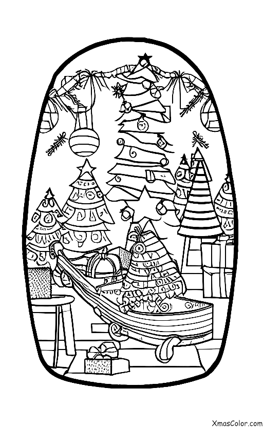 Noël / Sapins de Noël: Une luge