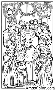 Noël / Scène de la nativité: La crèche complète