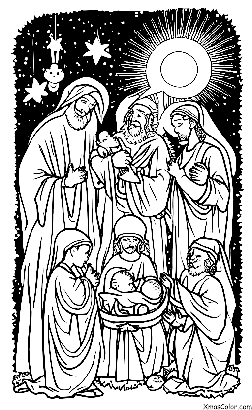 Noël / Scène de la nativité: La scène de la Nativité avec les trois Rois Mages