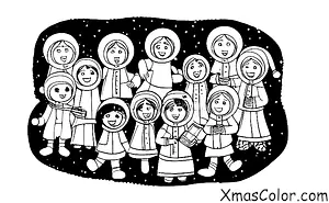 Noël / Silence éternel: Un groupe de chanteurs de Noël chantant Silent Night