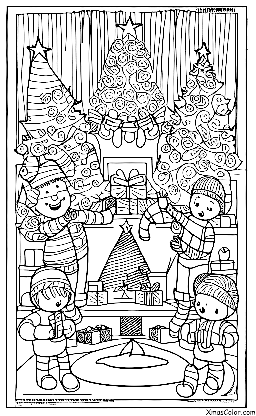 Noël / Silence éternel: Une famille est rassemblée autour de la cheminée en train de chanter Douce Nuit