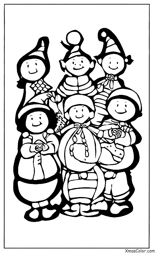 Noël / Sketches de Noël: Un groupe d'enfants qui interprète une saynète sur le Père Noël et ses elfes qui fabriquent des jouets