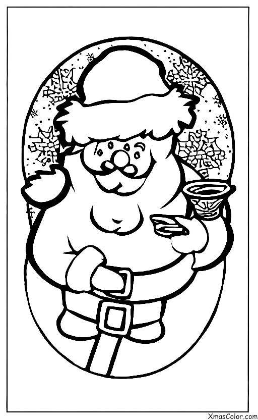 Noël / Ski: Papa Noel mangeant des biscuits