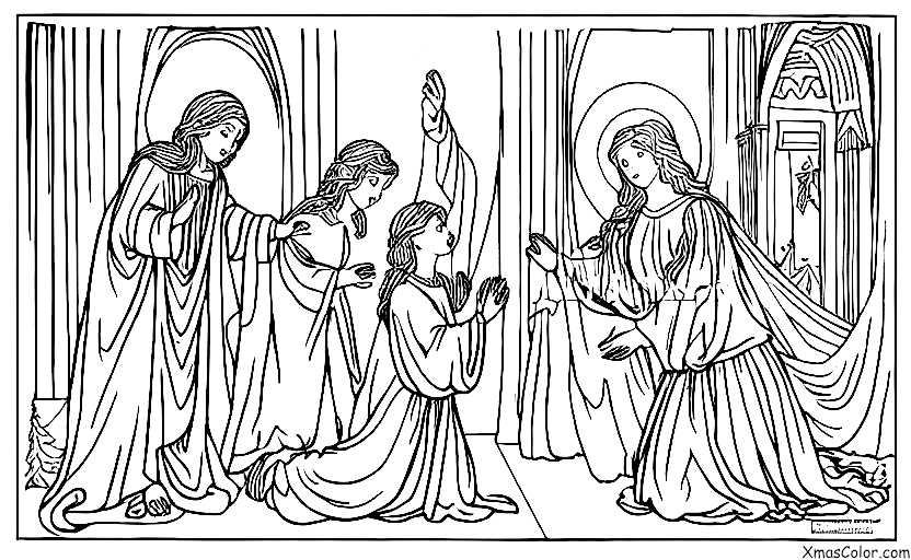 Noël / Spectacles de Noël: L'ange Gabriel apparaissant à Marie