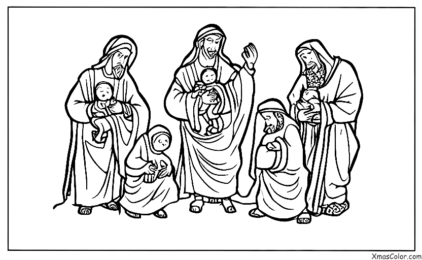 Noël / Spectacles de Noël: Les trois Rois Mages apportant des cadeaux au bébé Jésus