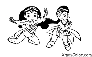 Noël / Superhéros de Noël: La femme merveilleuse luttant contre le crime la veille de Noël