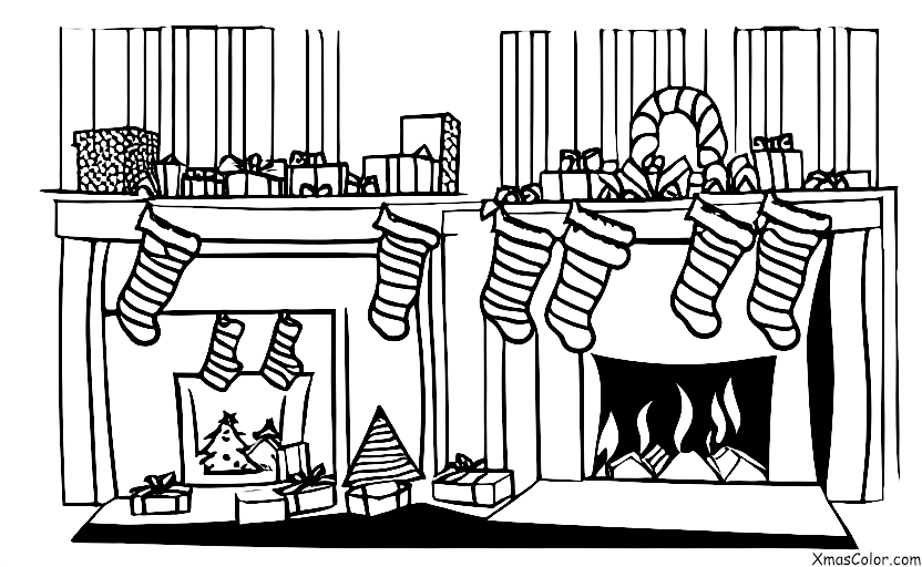 Noël / Traditions de Noël: Suspendre des chaussettes au-dessus de la cheminée