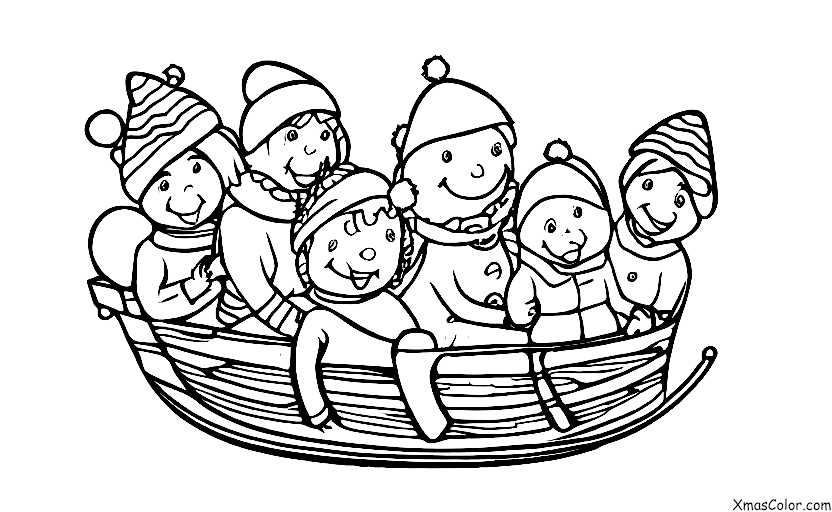 Noël / Traditions de Noël: Une famille part en toboggan