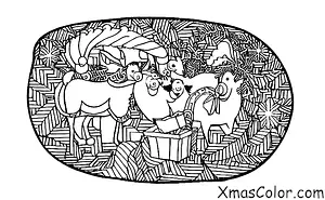 Noël / Traîneau du Père Noël: Le traîneau de Santa volant dans le ciel nocturne
