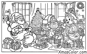 Noël / Traîneau du Père Noël: Père Noël faisant une pause