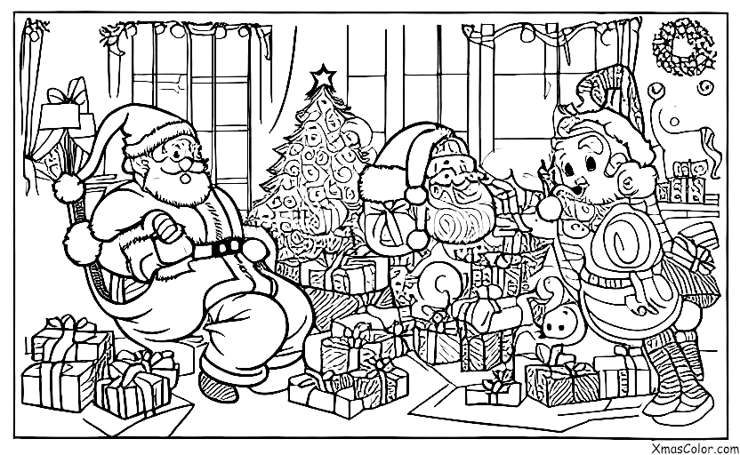 Noël / Traîneau du Père Noël: Père Noël faisant une pause