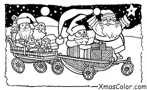 Noël / Traîneau: Père Noël dans son traîneau