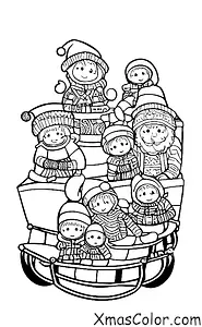 Noël / Traîneau: Traîneau familial