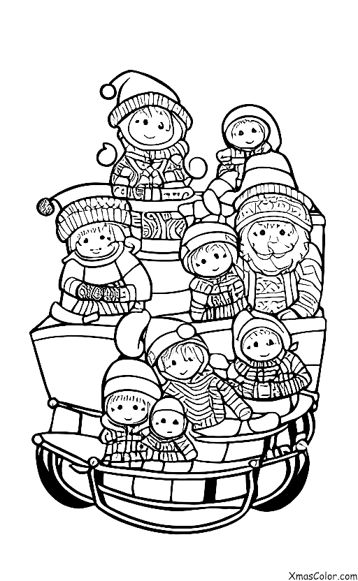 Noël / Traîneau: Traîneau familial
